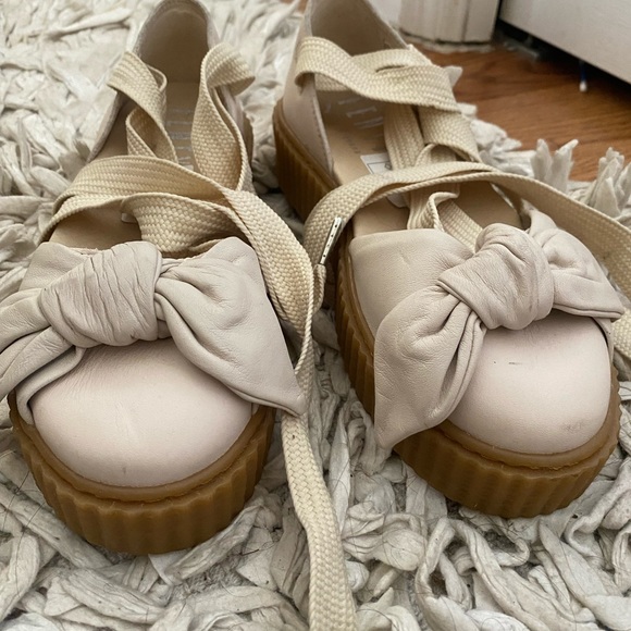 Puma suede creeper Rihanna fenty sneakers in oatmeal - Picture 2 of 3